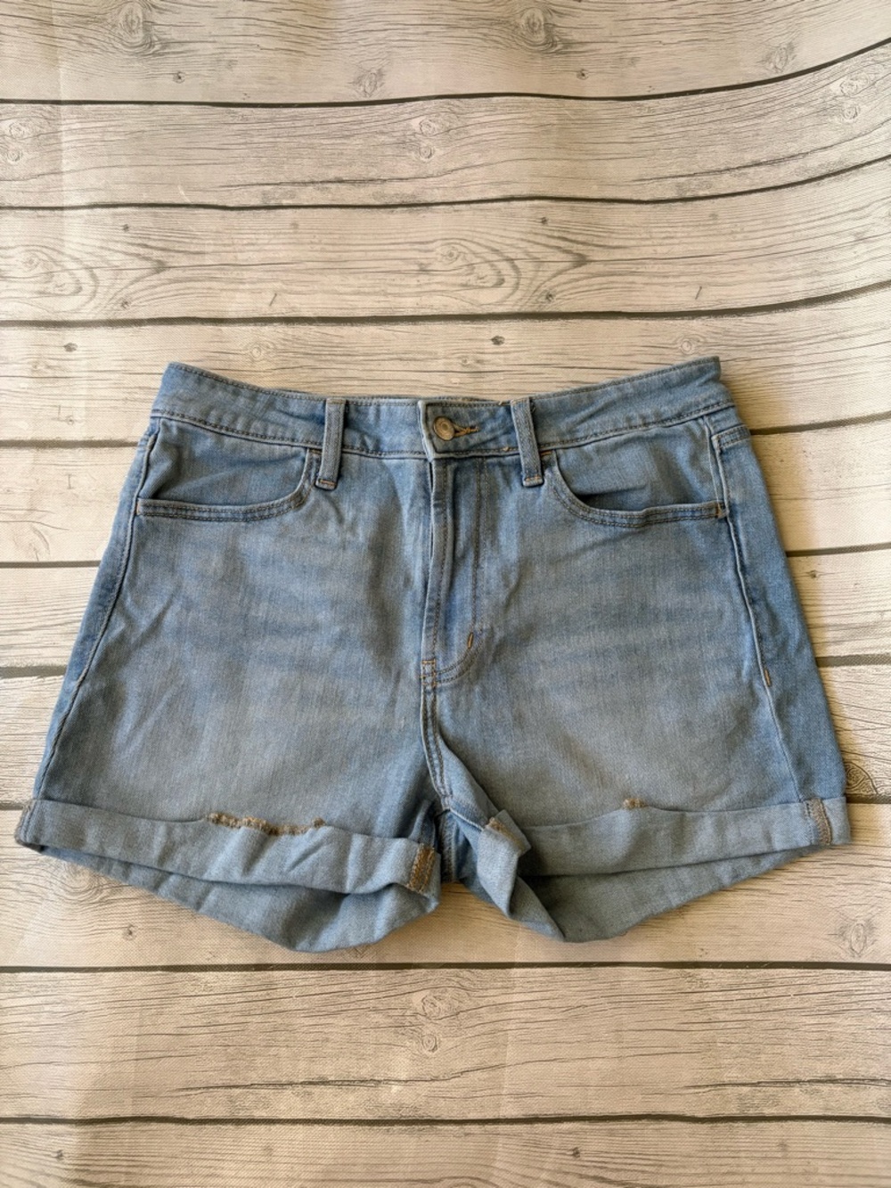 Old Navy Light Blue Rolled-Hem Denim Shorts